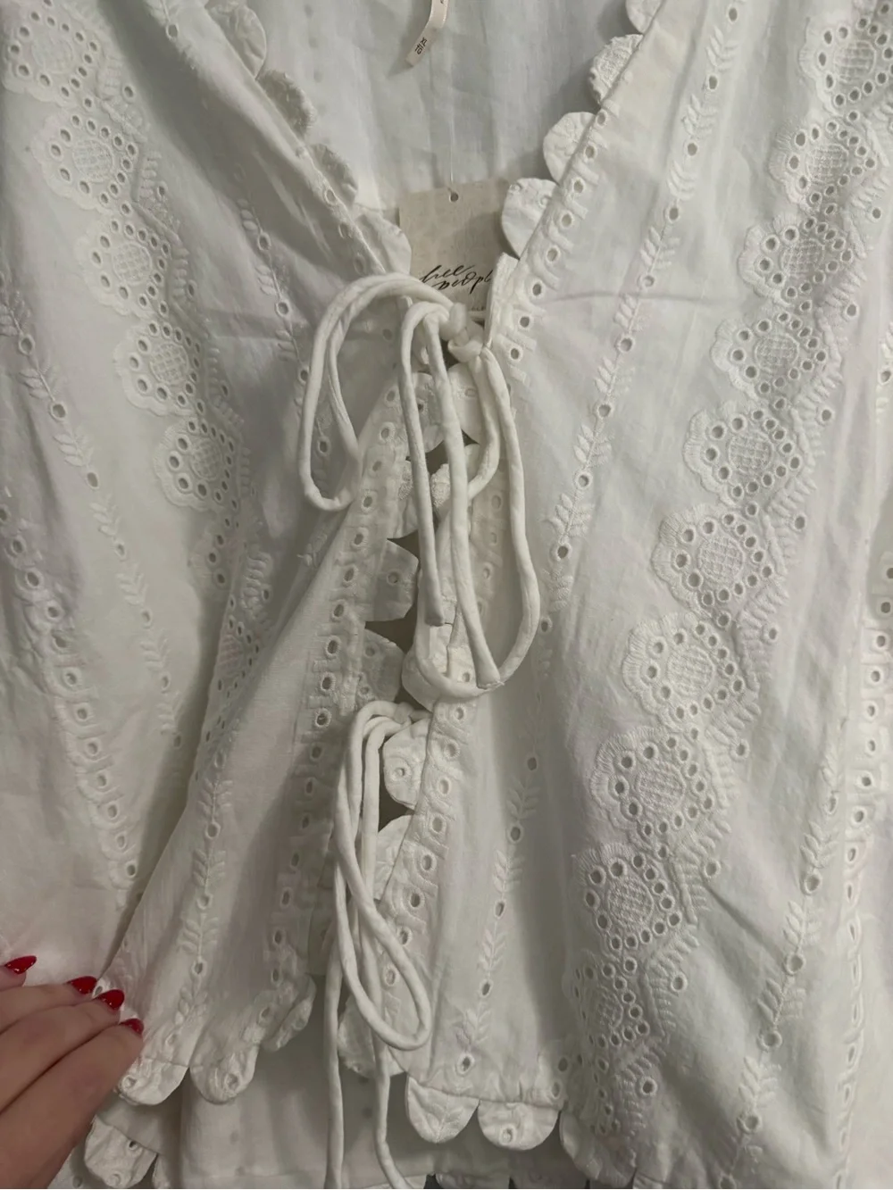 Free People Evie Eyelet Kimono NWT XL Ivory